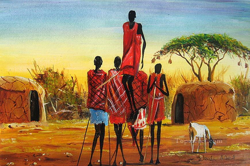 Dancing Maasai African Oil Paintings